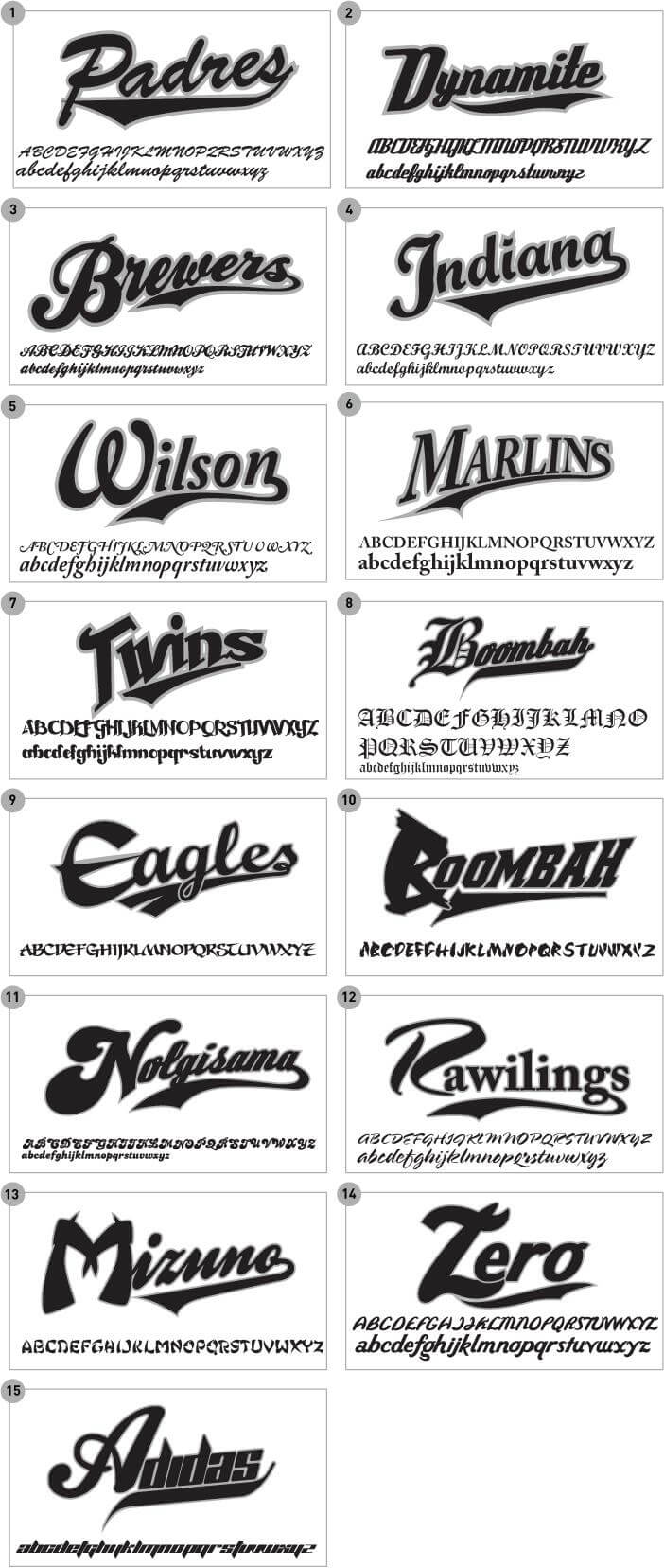 Logo examples for custom baseball caps (set 2)