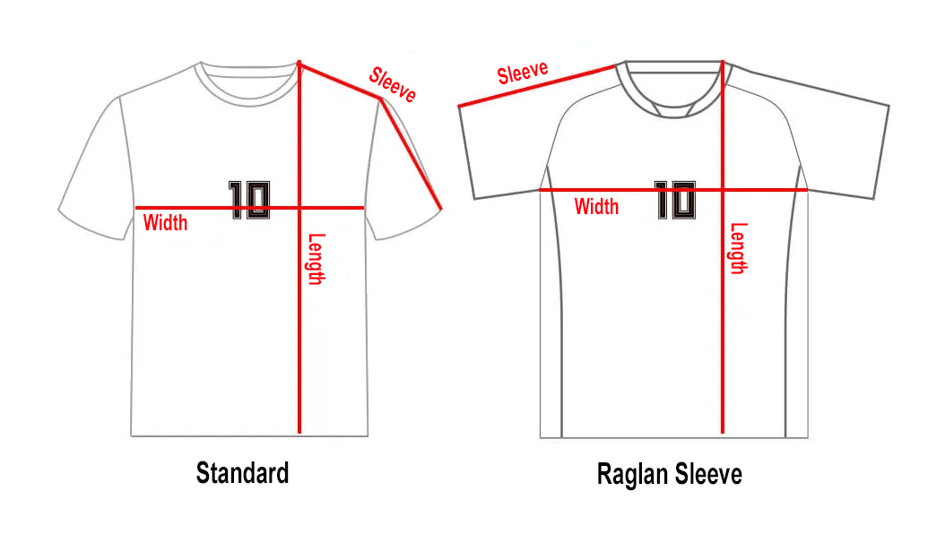 Soccer jersey size chart